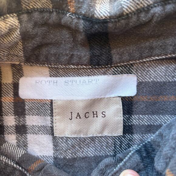 Jachs Heavy Flannel Shirt Men's XL Gray Button Up Long Sleeve Plaid Work Shirt - Picture 5 of 13